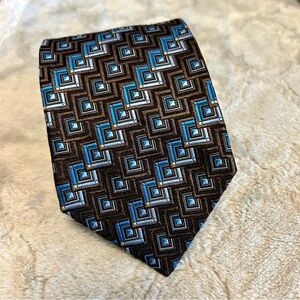 Tino Cosma EUC Brown and Blue Men's Tie